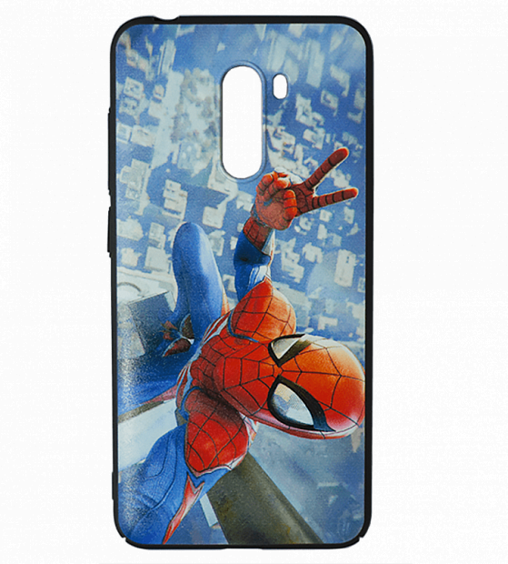 Защитный чехол для Xiaomi Pocophone F1 Spider-Man (Black/Черный)